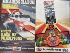 Two original motor racing advertising posters, Brands Hatch Formula 1 International Race of