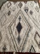 A modern Berber cream rug, with colour diamond geometric design patterns 180 x 246cm