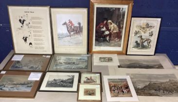 Quantity of general equestrian and hunting prints including Pears, John Betjeman Poem (approx 12-