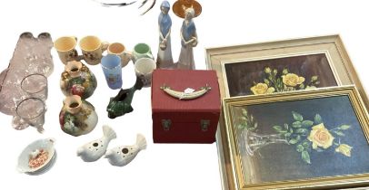 Mixed lot, to include a quantity of Commemorative ware china, Nao figure, Royal Worcester Blush,