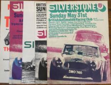 Five original BARC motor racing posters from Silverstone and Thruxton (four Silverstone, one