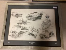 1 Print ‘The Jaguar Legend’ after Lionel Rouse. Depicts Duncan Hamilton’s D-Type Jaguar with Sir