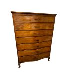 Modern serpentine fronted chest of 7 drawers , 95cm W x 52 x 136cm High approx