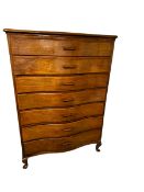Modern serpentine fronted chest of 7 drawers , 95cm W x 52 x 136cm High approx