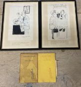 Osbert Lancaster. Two framed and glazed original drawings, with accompanying provenance (see