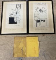 Osbert Lancaster. Two framed and glazed original drawings, with accompanying provenance (see