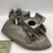 A reproduction cast resin and pewter covered model of the original SPIRIT OF ECTASY as a gents