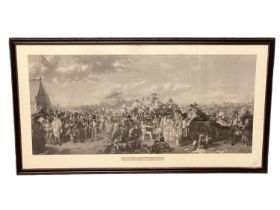 William Powell Frith, black and white engraving "THE DERBY DAY", title plate to mount, 50cm