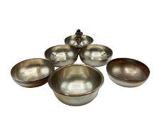 A Christofle France a collection of white metal table bowls and serving dishes plus one other