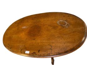 Edwardian shell inlaid side table 43.5 cm x 43.5 cm x 69 cm H and Oval top occasional table 82 cm