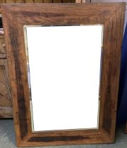 Three C20th rectangular wall mirrors, all with bevelled glass plates. Largest 120 cm x 89 cm, 113 cm