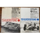 Two BARC original motor racing posters Sunday June 1st Silverstone, condition Sellotape marks to