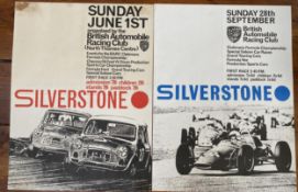Two BARC original motor racing posters Sunday June 1st Silverstone, condition Sellotape marks to