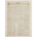 ‘Kentish Gazette’. Original early four-page newspaper for 30th August 1791 printed in Canterbury.