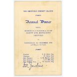 Douglas Robert Jardine. Surrey & England 1921-1933. Official folding menu for The Sheffield