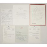 Kent C.C.C. correspondence 1973-1992. Six original handwritten and/or typed letters from Kent