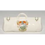 Cricket bag. Very large crested china cricket bag with colour emblem for ‘Chesham’. Griffin[?]