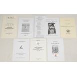 Cricketers’ orders of service. A selection of original orders of services of thanksgiving for