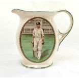 John Berry ‘Jack’ Hobbs, Surrey & England 1905-1934. New Hall Pottery white water jug, printed