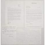 Cricketers’ correspondence 1990s. A selection of four signed letters of which two are handwritten,