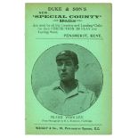 Frank Woolley. Kent C.C.C. Penny card written by A.C. Albert Craig ‘Cricket Poet and Rhymester’, and