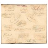 South Africans c. 1949/50. Sixteen signatures in pencil of South African Test cricketers, each