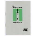 Australia tour 1934. ‘The Australians in England’. Small 20pp souvenir brochure for the Australian