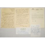 Cricket correspondence 1980s-2010s. Four letters/ notes, each signed by the correspondent. A two