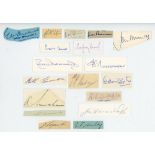England and South Africa Test player autographs 1930s-1970s. Twenty three individual signatures, the