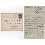 Earl Bessborough [Frederick Ponsonby] in Ireland. Three page handwritten letter from Ponsonby,