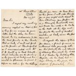 Levi George Wright. Derbyshire 1883-1909. Four page handwritten letter, dated 29th November 1898