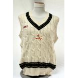 Steve Waugh. New South Wales & Australia 1984-2004. Australian white sleeveless sweater worn by