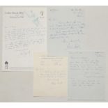 Yorkshire C.C.C. correspondence 1960-1984. Four original handwritten letters from Yorkshire players,