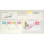 Golf signatures 1980s/1990s. Two signatures of Greg Norman and Nick Price on white cards and one