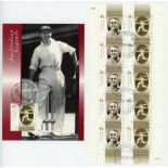 Australian Legends ‘Sir Donald Bradman’. An Australian Legends Don Bradman postcard with 45c