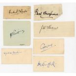 Test players signatures. Ink signatures of Herbert Wade (South Africa), Bert Oldfield (Australia),