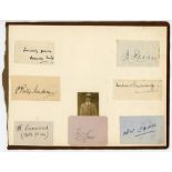 England Test cricketers autographs 1920s. Seven signatures in ink on pieces laid down to large album