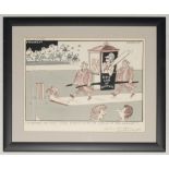 Stanley Arthur Franklin. Amusing original pen and ink with wash cartoon artwork by the artist