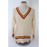 Ian Botham. England 1980s. Original M.C.C. touring long sleeve woollen sweater worn by Botham during