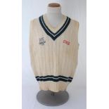 Ian Botham. Worcestershire 1st XI sleeveless sweater issued to and worn by Botham. The woollen