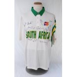 South Africa tour to England 1994. Short sleeve shirt by ‘Tracstar’,white to the front, green to the
