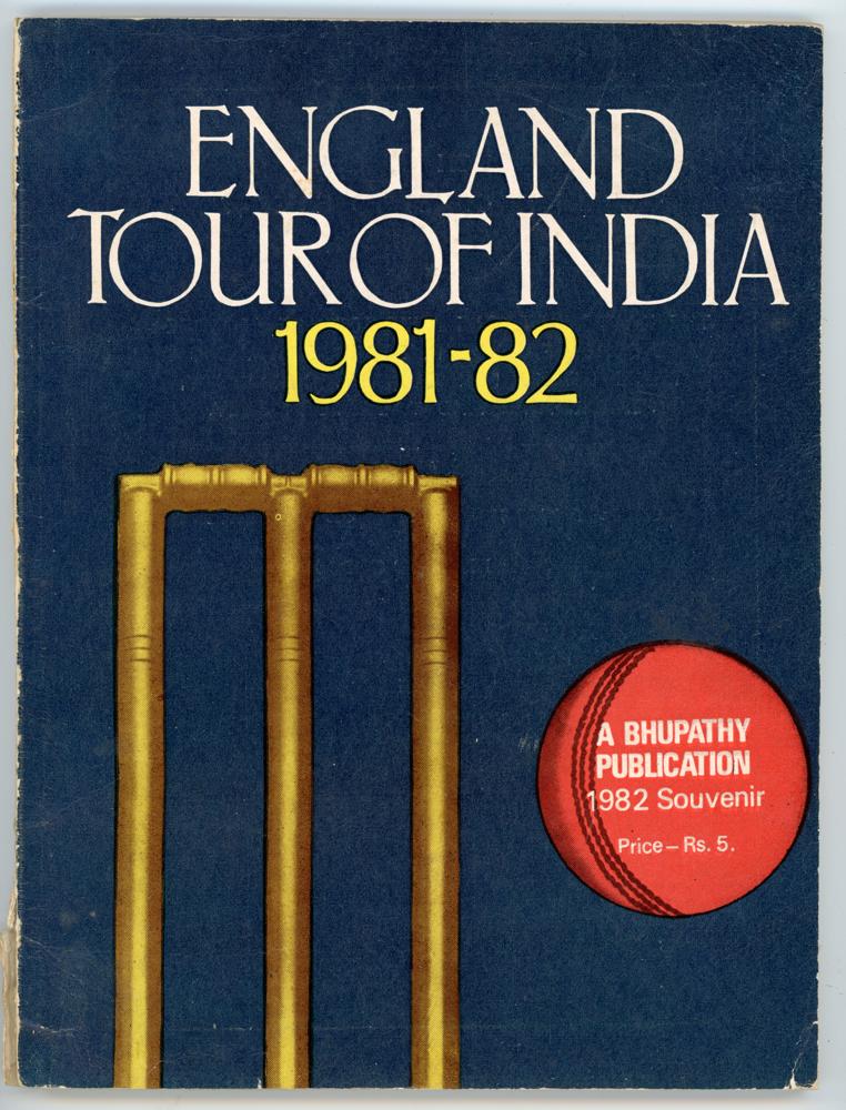 ‘England Tour of India 1981-82’ souvenir tour brochure published by D.R. Bhupathy, with facsimile