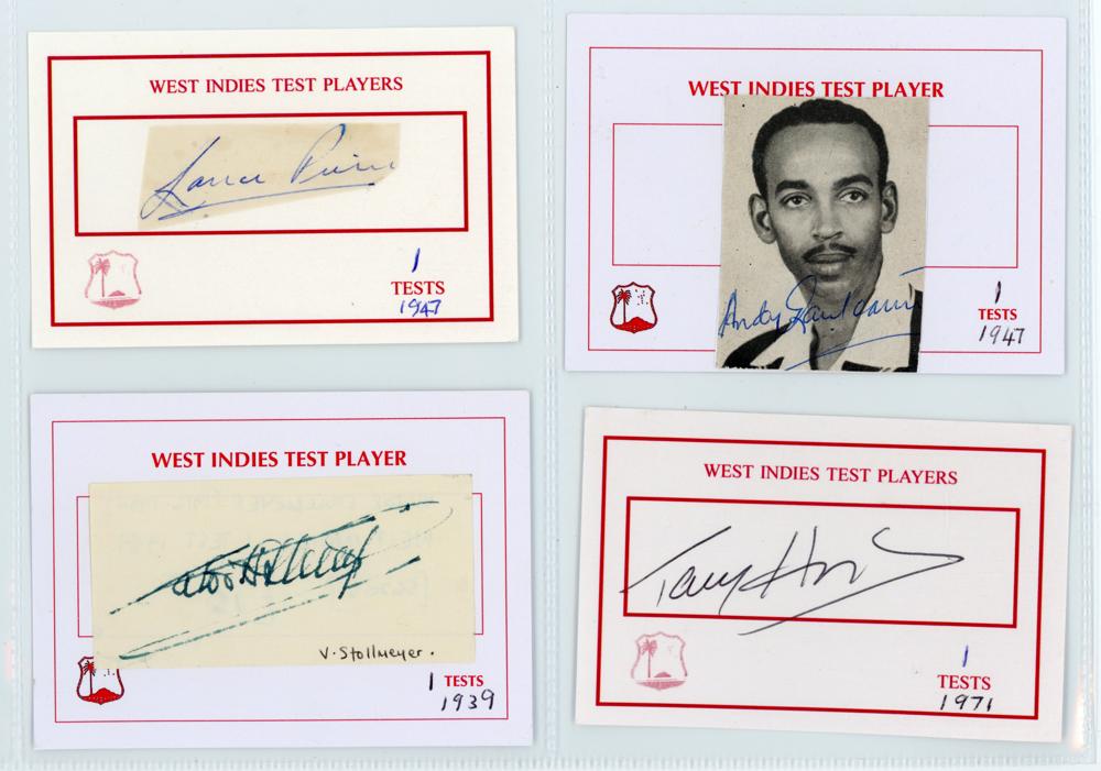 West Indies ‘One Test Wonders’ 1939-2008. Seven individual signatures, the majority in ink, of