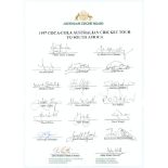 Australian tour of South Africa 1997. Official autograph sheet fully signed in ink by all twenty two