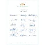 ‘Australian Cricket Team 1992- 93 Season’. Official A.C.B. autograph sheet signed by fifteen members