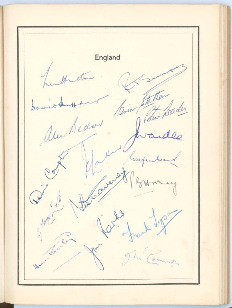 A.J.W. McIntyre Benefit Year 1955. ‘Autographed Cricket Album’. Hardback Benefit album produced - Image 5 of 6