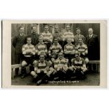 ‘Clapton Orient Football Club 1932-33’. Mono real photograph postcard of the Orient team and