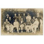 Northamptonshire C.C. 1904. Original sepia postcard of the Northamptonshire team seated and standing
