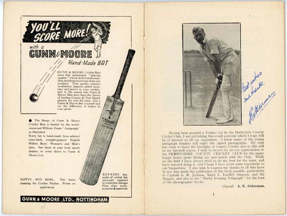 Derbyshire C.C.C. 1940s-1980s. A selection of four items with signatures of Derbyshire players - Image 2 of 5