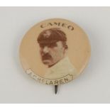 A.C. McLaren. Lancashire & England 1890-1914. Rare Cameo Cigarette picture pin badge/button of